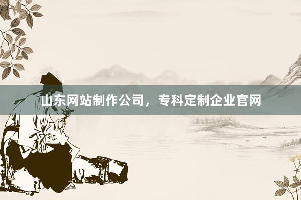 山东网站制作公司，专科定制企业官网