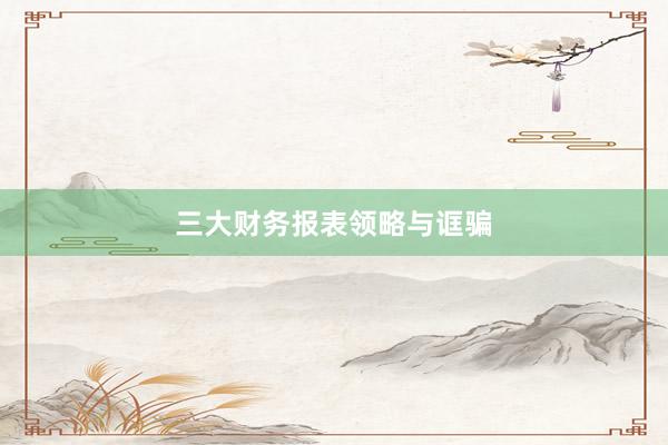 三大财务报表领略与诓骗